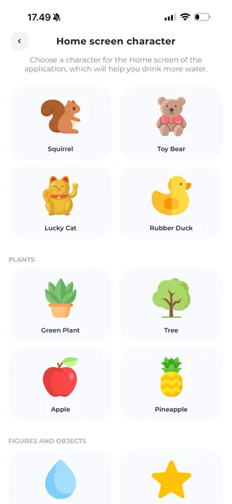 Pick a home screen character